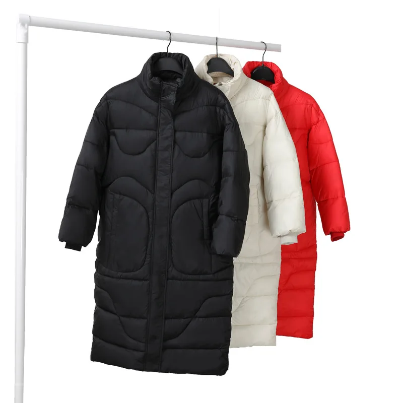 

2018 Winter New Style WOMEN'S Cotton-padded Clothes Fur Collar Mid-length Thick down Jacket Cotton-padded Clothes Wide-Body Larg