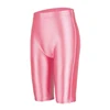 Shorts Women Thin Fitness Casual High Waist Tights Summer Slim Knee-Length Bottoms Sexy Satin Glossy Leggings Streetwear XXXL