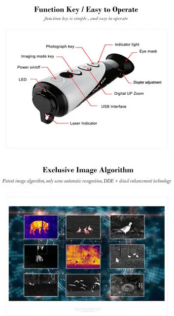 X-инфракрасное E2m тепловое изображение инфракрасное лазерное позиционирование тепловое ночное видение цифровой Монокуляр ручной открытый охотничий прибор