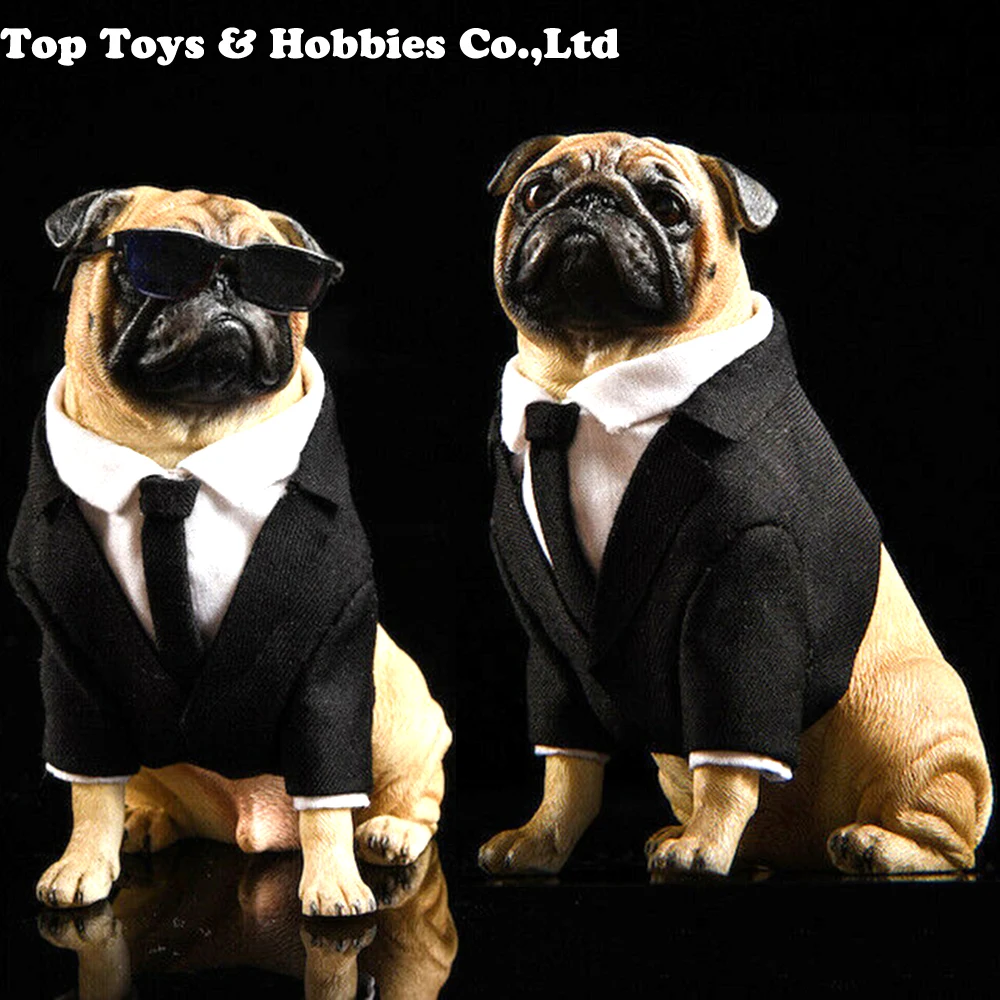 

1/6 JXK Jxk018 Pug Black FRANK Animal Figure Resin Model with Clothes Cute Model for 12 inches Action Figure Collections