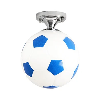 

Children Balcony Football Shape Glass LED Ceiling Light Kids Room Lighting Fixture Home Decor Coffee Bar Indoor Sport For Boys