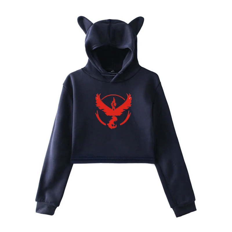 Kawaii Hoodie 13 Женская зимняя повседневная толстовка с капюшоном и длинными рукавами в стиле Покемон для девочек-подростков; Осенняя уличная Толстовка в стиле Харадзюку; женская модная короткая толстовка с капюшоном - Цвет: Kawaii Hoodie 13