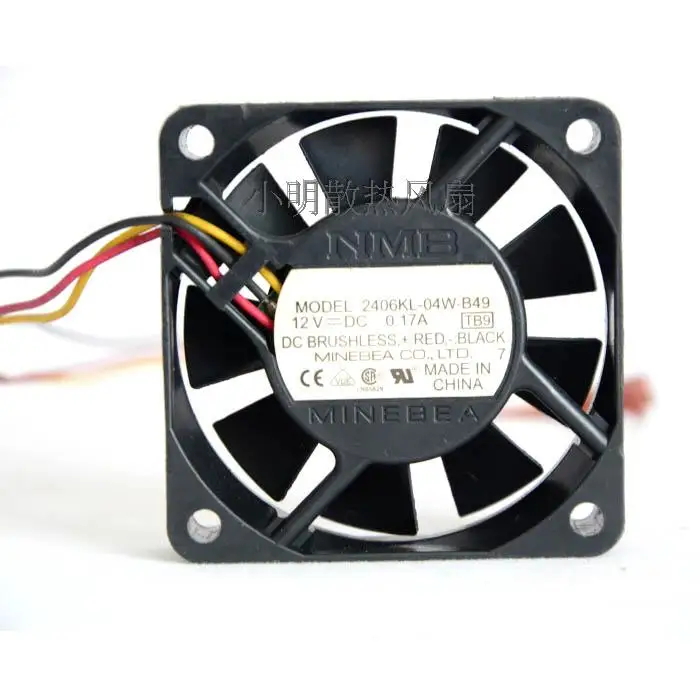 2406KL-04W-B49 12 В 0.17A 60*60*15 мм защита двигателя охлаждения
