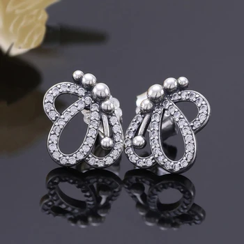 

New Real 925 Sterling Silver Earring Hollow Flying Butterfly Fashion Earrings For Women Wedding Gift Fashion Jewelry