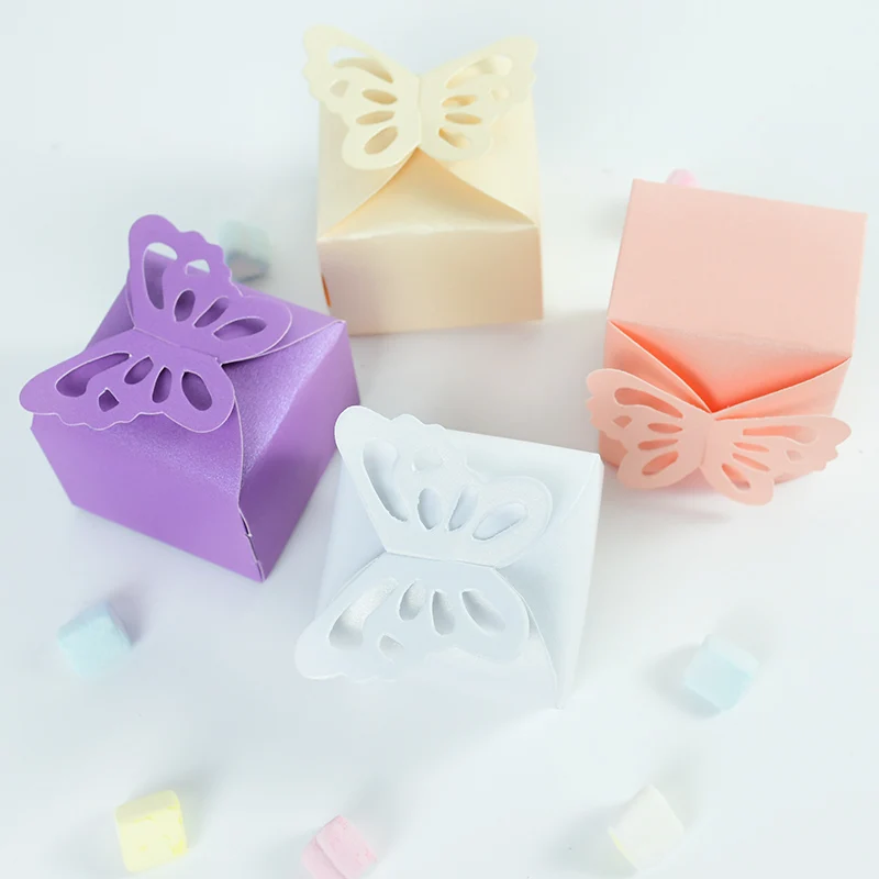 10pcs Paper Hollow Butterfly Candy Boxes Wedding Party Favors Gift Chocolate Bag 