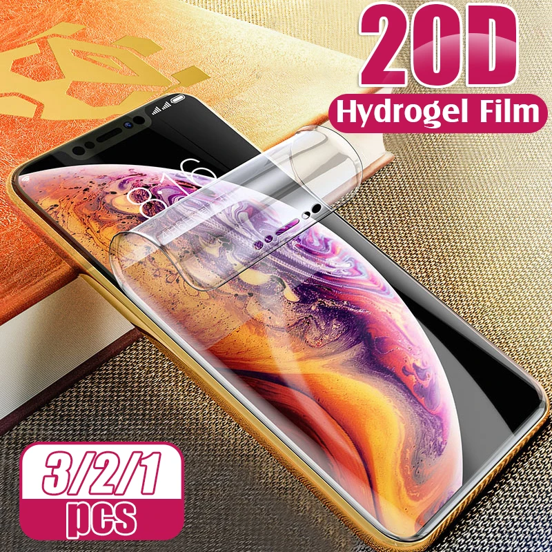 

3 2 1PCS 20D Hydrogel Film Full Cover On The For iPhone 6 6s 7 8 Plus X XS XR XS MAX 6s Plus Screen Protector Film ( Not Glass )