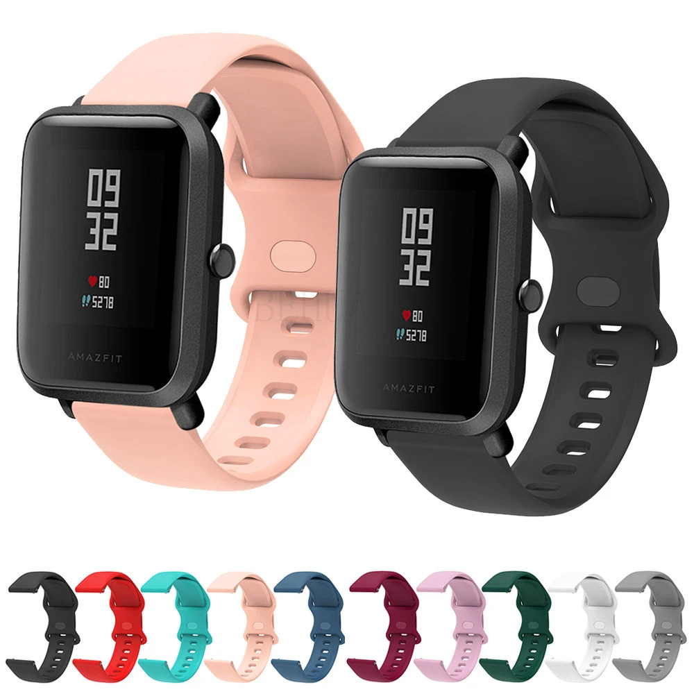 20mm Silicone Watchband For Xiaomi Huami Amazfit Bip / Bip S U Lite Pop  Strap Replace Bracelet For Amazfit Bip U Pro Wriststrap - Watchbands -  AliExpress