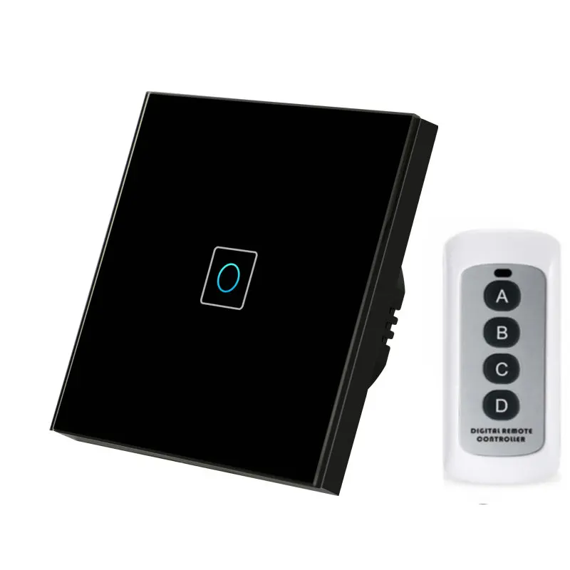 

EU Standard Wireless Remote Control Touch Switch For RF433 Smart Wall Light Switch 1/2/3 gang glass touch switch