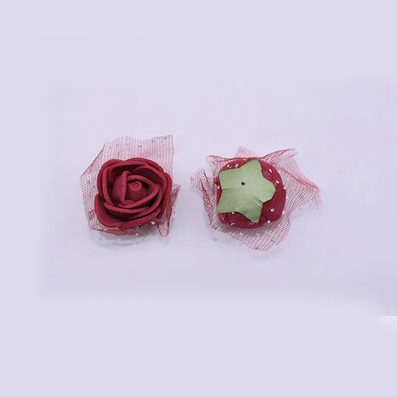 50/100/200 шт. 2 см Моделирование Пена розы искусственные цветочные бутоны с пряжей для дома с цветочным узором на свадьбу, Декоративные искусственные цветы