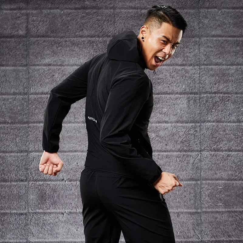 Fitness clothes men long sleeve loose quick drying clothes night morning gym equipment running outdoor training coat Sports Top