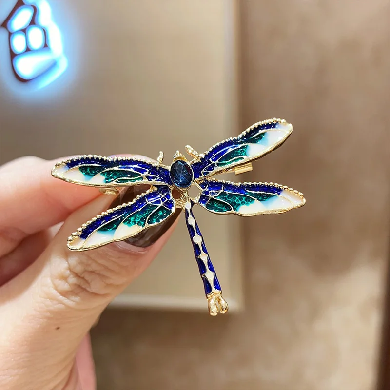 女性のためのかわいいエナメルトンボのブローチ,ファッショナブルな 