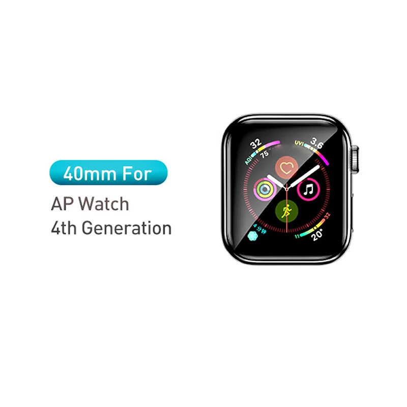 40mm for iWatch 4 Мягкое закаленное стекло Baseus 0,2 мм для iWatch 4 40 44 мм 3D изогнутое полное покрытие Защитная пленка для iWatch 3 2 1 38 42 мм стекло - Цвет: 40mm for iWatch 4