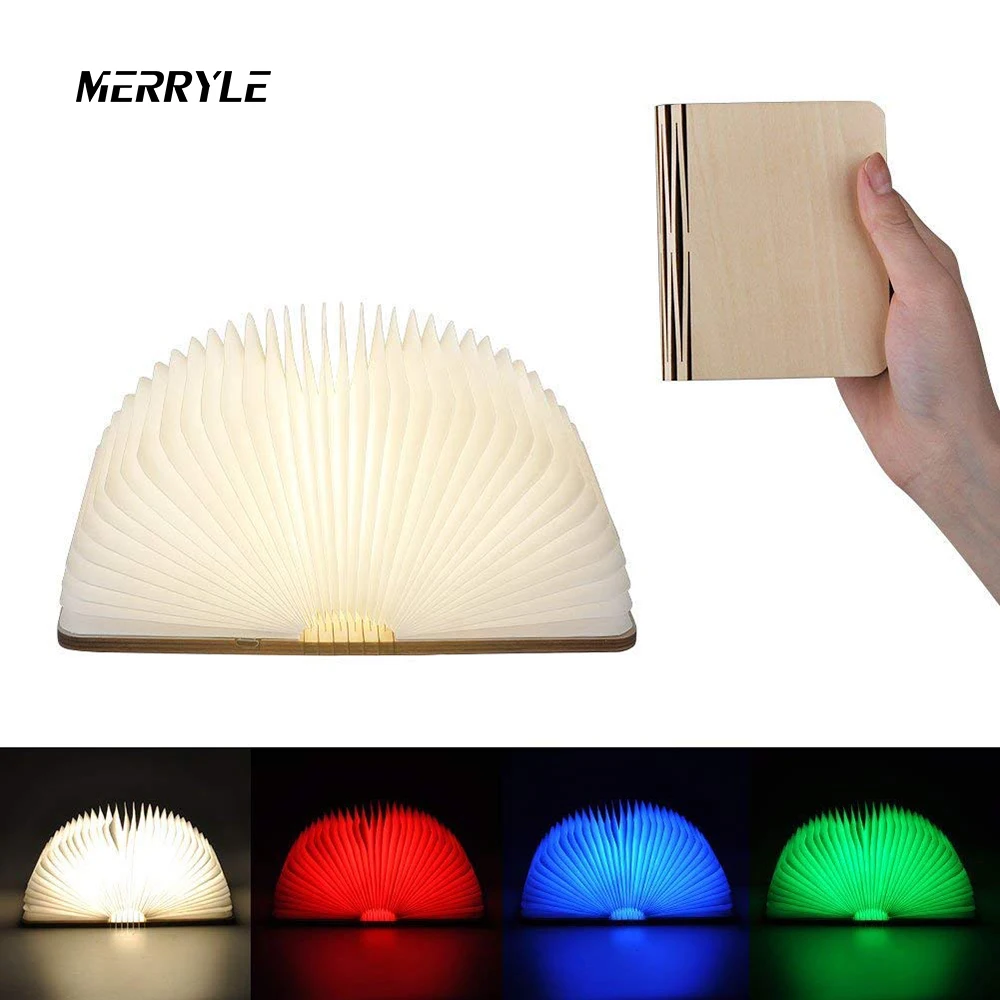 

Magnetic Wooden Book Lamp Portable USB Rechargeable LED Night Light Desk Lamp Hot Sale for Home decoration