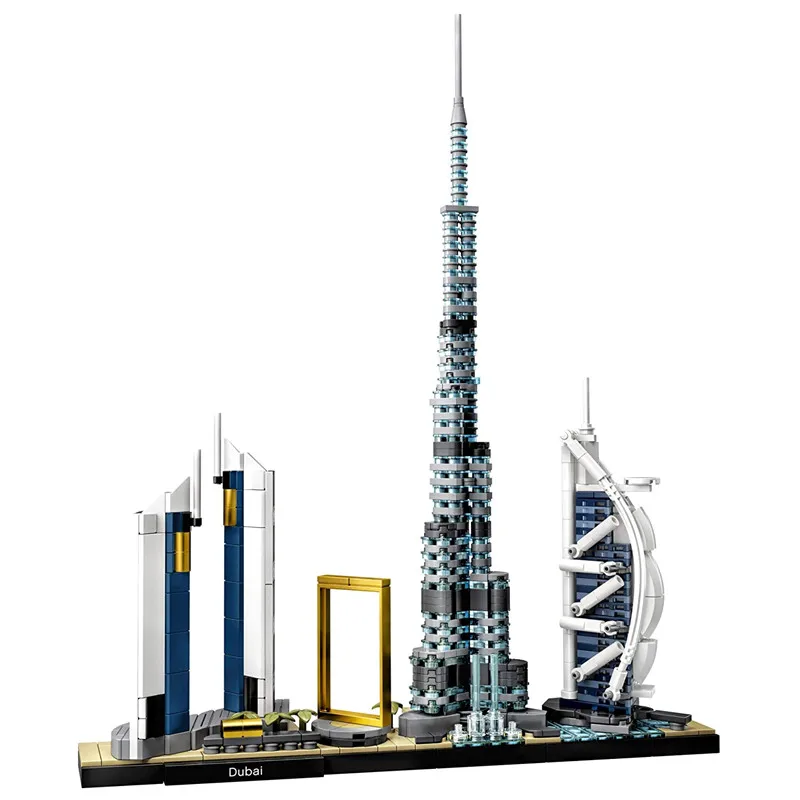 В наличии 2020 архитектура Skyline коллекция Дубай город Lepining строительные блоки
