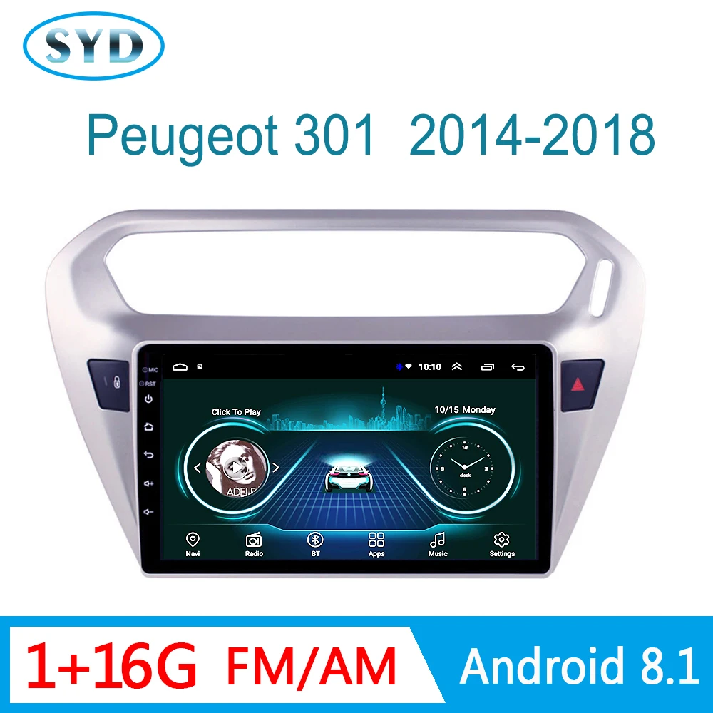 Автомагнитола для Peugeot 301 Citroen Elysee 2014 2018 мультимедийная стереосистема Android 8 1 HD 9