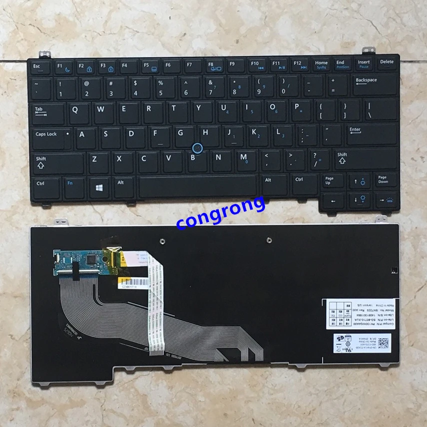Для ноутбука DELL Latitude E5440 английская клавиатура черная с указателем мыши с подсветкой 03KK86 V141025CS1