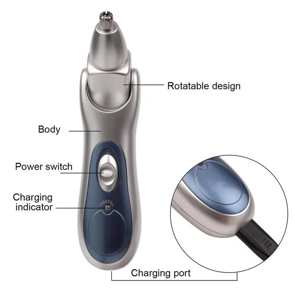 Перезаряжаемые триммер для носа, ушей, удаление волос Машинка для стрижки волос, машинка для стрижки волос, электрическая машинка для стрижки волос Бритва храм бровей Борода тример