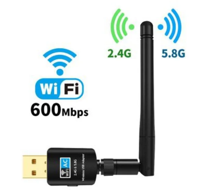 

ThousnadX USB WIFI Adapter 600Mbps Antenna PC Network Card Dual Band 2.4+5.8Ghz usb Lan Ethernet Receiver For Windows MAC Linux