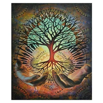 

Fezrgea New 5D DIY Full Square /Round Tree Root Wave Mother And Child lotus Enamel Pattern Diamond Painting Home Decoration Gift