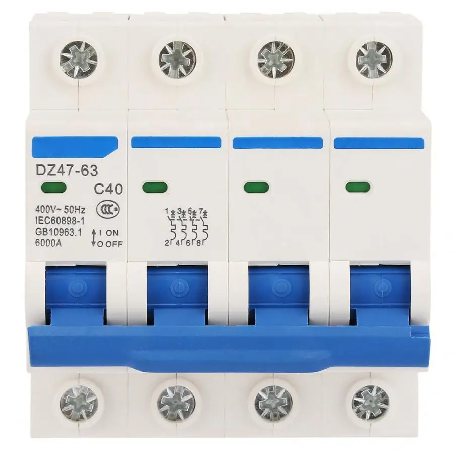 DZ47-63 4P 40A 400V 50Hz миниатюрный выключатель мини воздушный выключатель автоматический выключатель с защитой от утечки