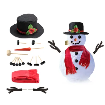

14/160cs Set Simulation Christmas Snowman Dress Up Set Accessories Funny Make Snowmen Family Tool Kit Decorative Suit