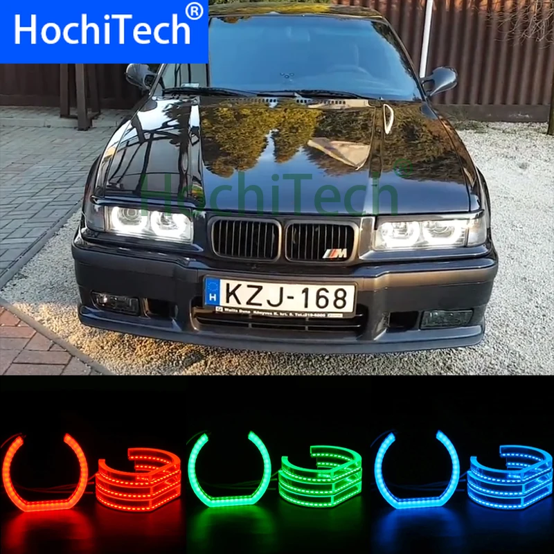 

RGB Crystal Multi-Color DTM Style LED Angel Eyes Halo Rings Light kits for 1996-2000 BMW E36 3 Series Coupe and cabriolet
