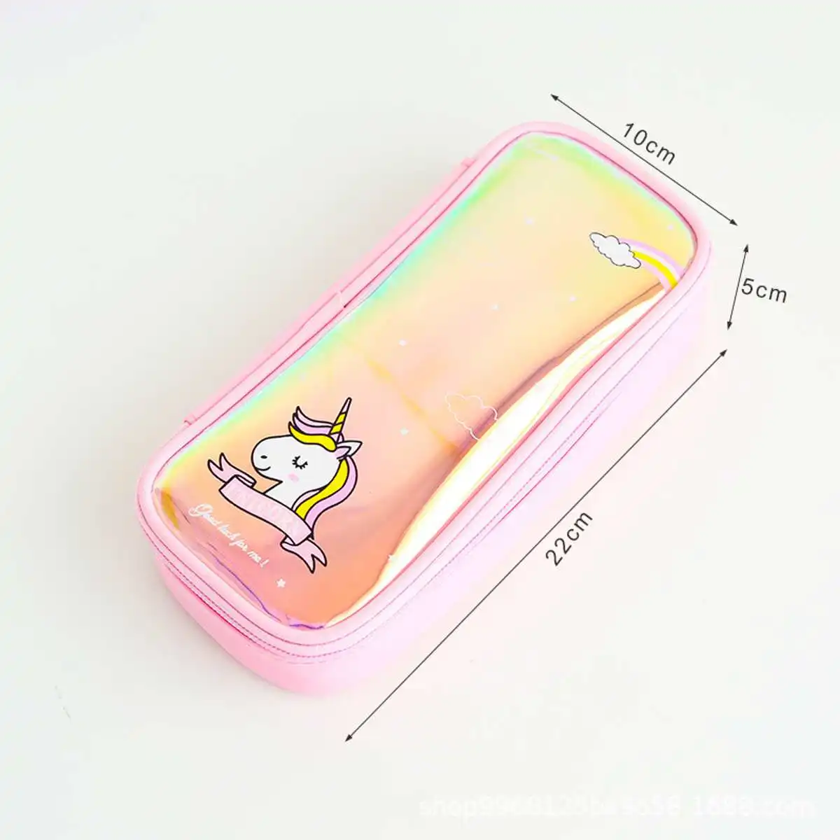 Бледно розовый Laser Pencil Case Quality PU School Supplies Stationery Gift Pencilcase School Cute Pencil Box School Tools - Цвет: Бледно розовый