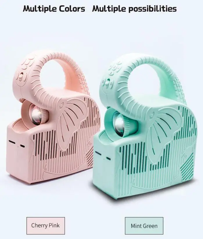 

Mini Projector Elephant Projector Early Childhood Education Machine Home Media Player Wireless Child Handheld Projector r60