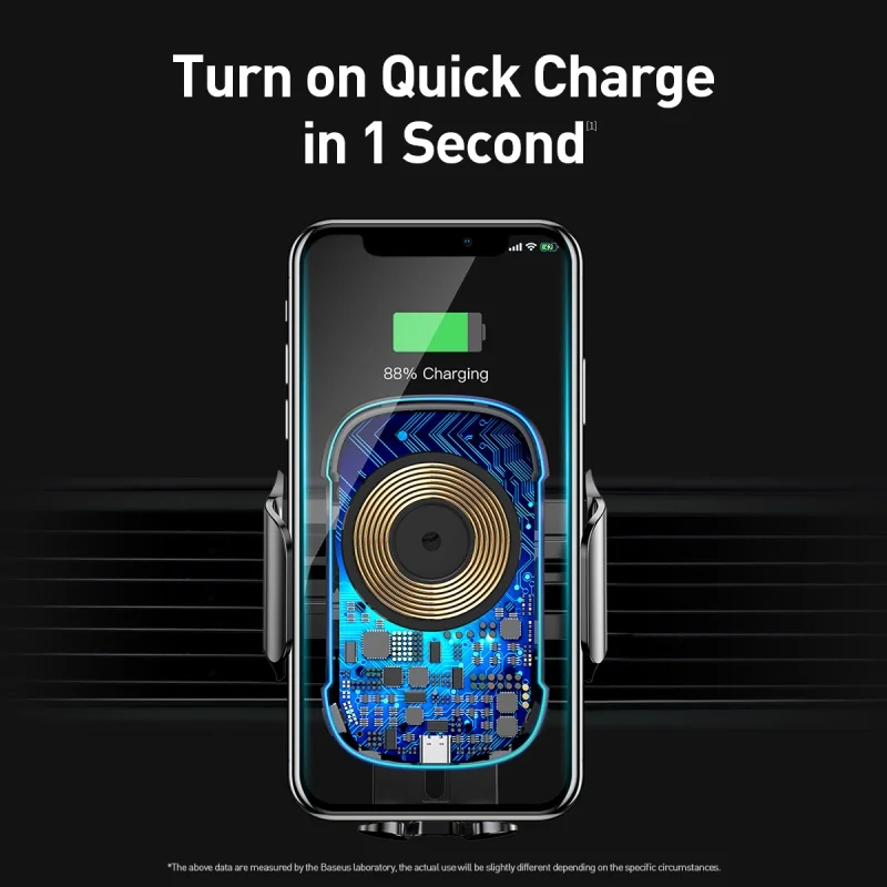 Baseus Qi автомобильное беспроводное зарядное устройство для iPhone Samsung Xiaomi 15W