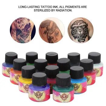 

14 Colors 70ml Tattoo Inks Set Long Lasting Tattoo Pigment Practice Ink For Semi-permanent Eyebrow Eyeliner Lip Art Accessory