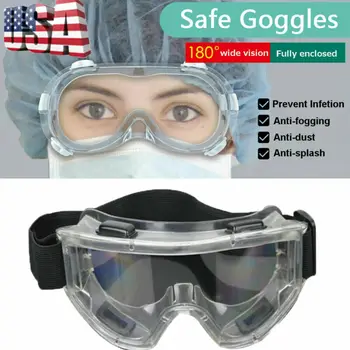 

Safety Lab Glasses Protective Virus Medical Goggles Chemical Industrial Eyewear Black Belt Goggles