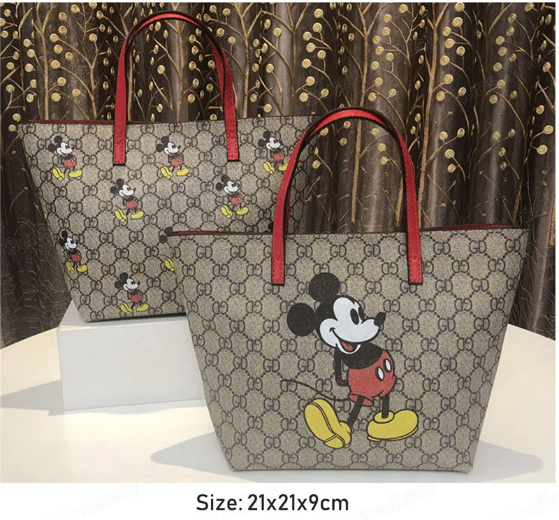 Disney Lady Сумка на плечо Микки Маус сумка для девочек Сумочка Минни хозяйственная сумка большая емкость модная дорожная сумка