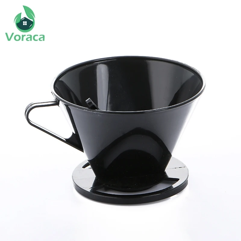 Plastic Reusable Black Coffee Cone Dripper Maker Brewer Single Cup Pour Over Drip Filter Funnel Barista Tools Accessories | Дом и сад