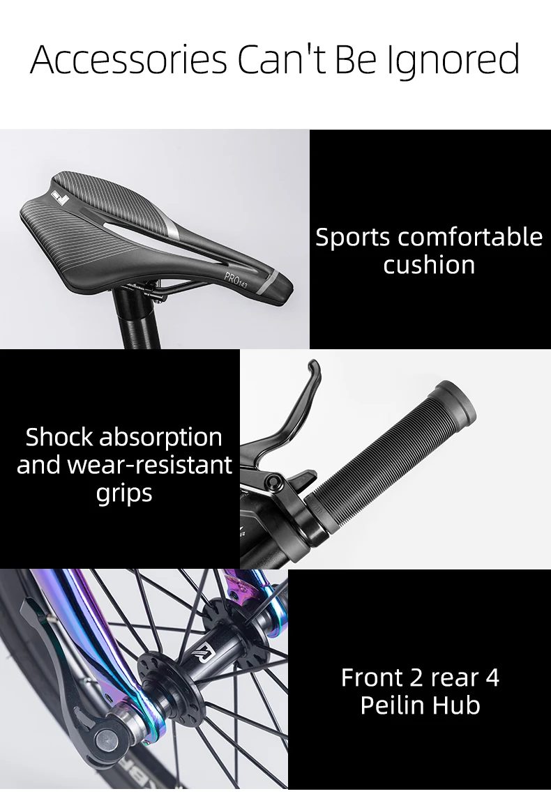 ROCKBROS Folding Bicycle Aluminum Alloy Frame 14/16/20 V Brake Portable Outdoor Bicycle Urban Men Adult Child Cycling Commute