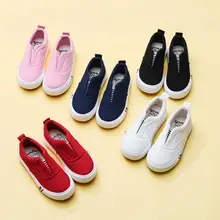 Fashion Children Canvas Shoes Solid Color Buckle Strap Anti-Slipper Kids Boys Girls Sneakers Running Shoes For Spring Autumn