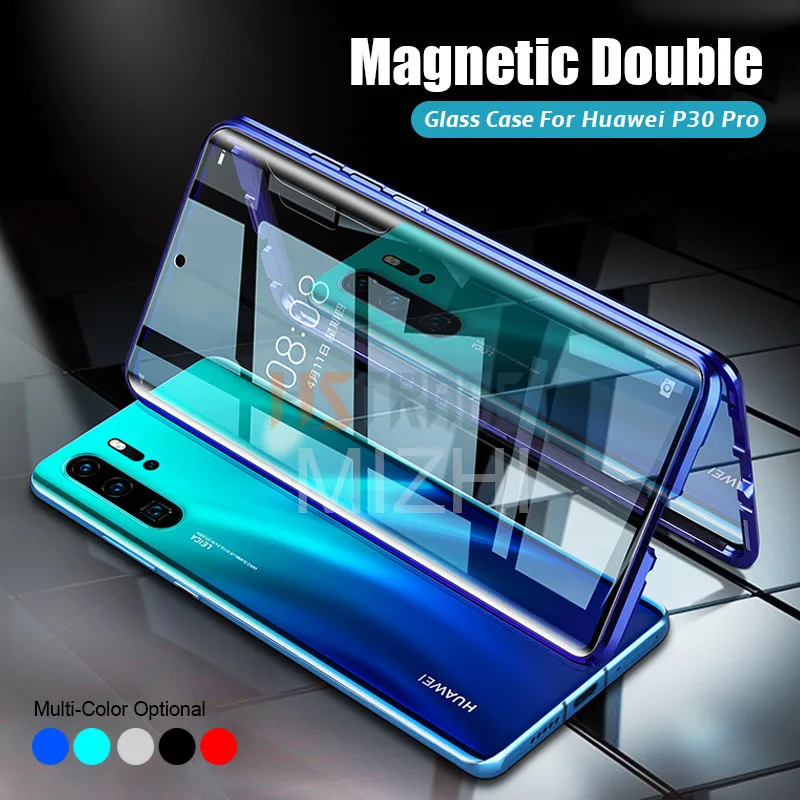 360 cover Magnetic Case For Huawei Mate 20 Pro P30 Double Glass Bumper Shockproof phone case for P20 Lite 30 pro |
