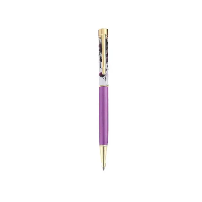 1pc Luxury Flower Metal Ballpoint Pens 1mm Business Quality Supplies Gift For Kids Pens Office Stationery School High Girls V8W8