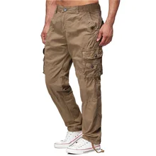 Мужские повседневные однотонные модели Amazon explosion мульти-карманный моющийся комбинезон уличные брюки мужские