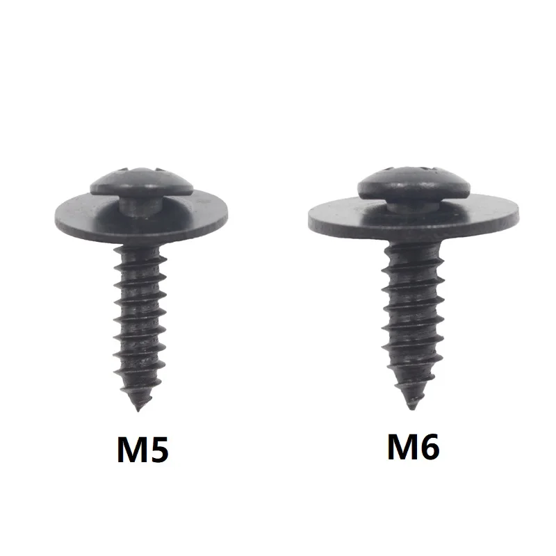 10x Cross self tapping Phillips Screws M5 M6 Metal Rivet Fastener Fixed Auto Car Body Fender Screws