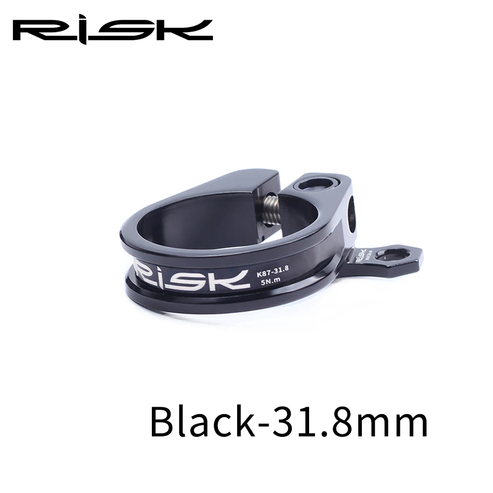 31.8mm Black Риск MTB горная дорога алюминиевый сплав велосипед блокированный Подседельный штырь зажим для велосипедного сиденья стойка воротник зажим с кабелем Органайзер 34,9 мм 31,8 мм с титановым болтом - Цвет: 31.8mm Black