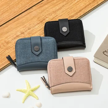 

Woman's Small Wallet Woman's Short Folding Ins Student Multi-function Coin Purse