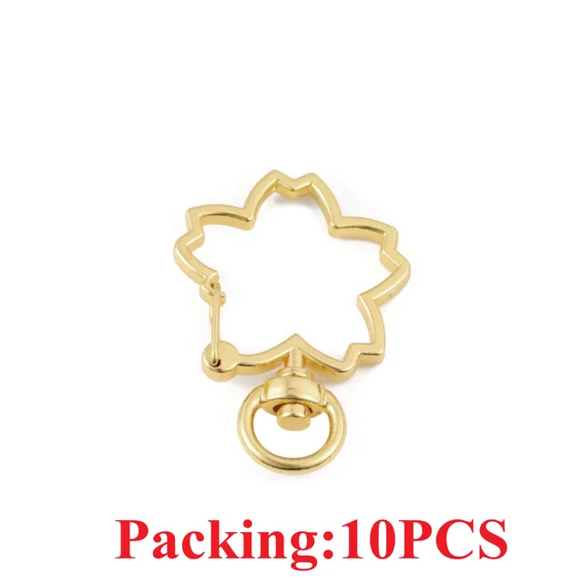 5-20pcs/lot Key Chain Key Ring keychain Bronze Rhodium Gold 28mm Long Round Split Keyrings Keychain Jewelry Making Wholesale DIY 10PCS Kc Gold flower