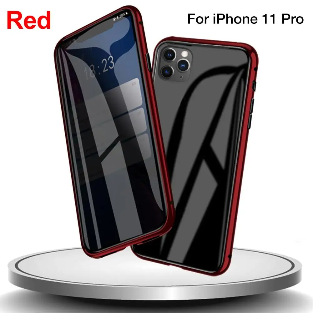 Горячая для IPhone 11 Pro Max Магнитная Адсорбция анти-Открытый чехол для телефона металлический оправа закаленное стекло чехол пленка предотвращает подмышки