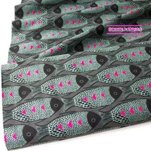 Полуметровая хлопковая Лоскутная стеганая ткань Волшебная лесная рыба