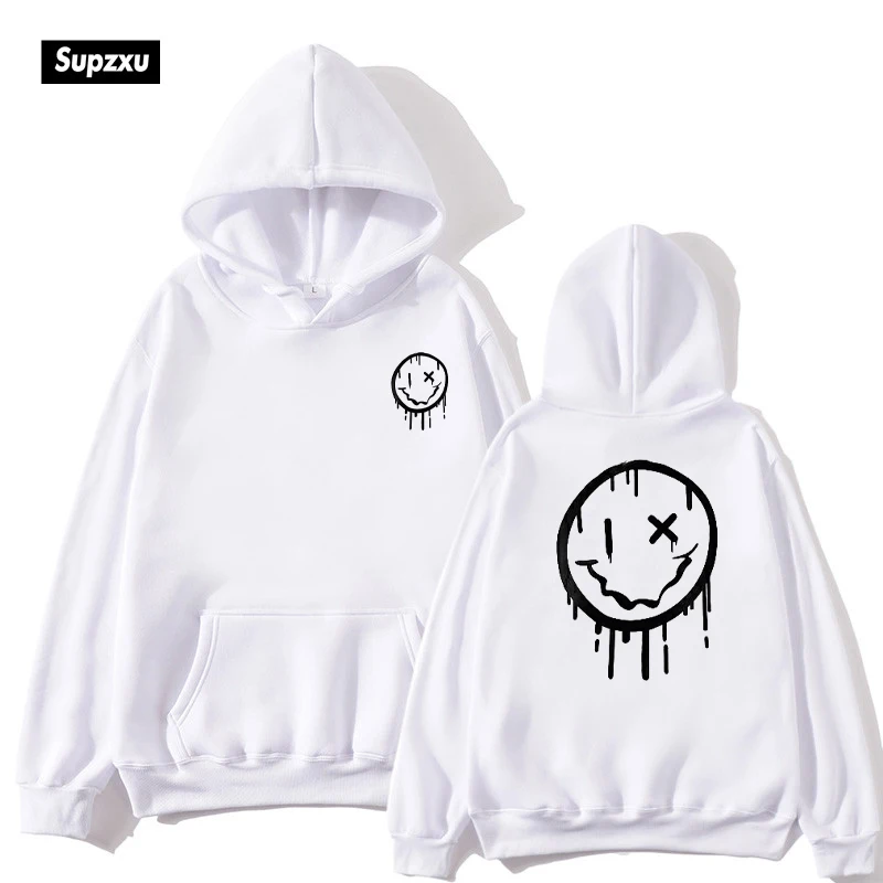

oversized Smiley print Sweatshirt Kawaii Hoodies for Women top clothes Hoody Female Itself Winter Women's Hoodies Full #5