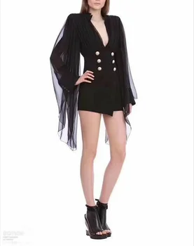 

Top Quality Sexy Black Dress Elegant Celebrity Fashion Night Club Vitnage Evening Party Dresses