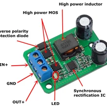 24 V/12 V для 5 V/5A 25 W DC-DC синхронный понижающий модуль преобразователя