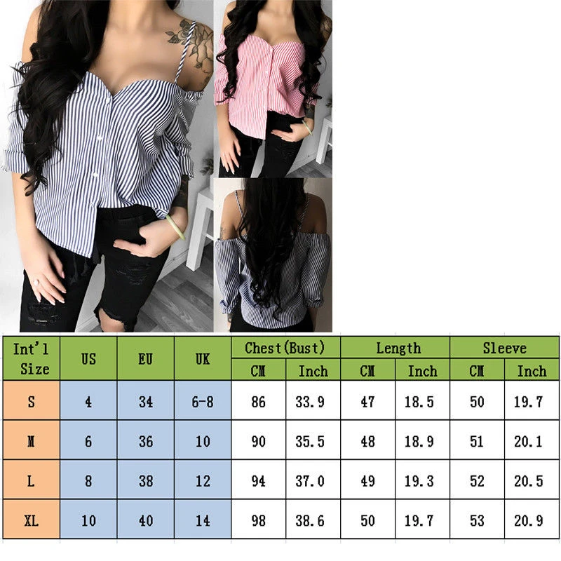 2020 Stripe Blouse Women Autumn Long Sleeved Shirts Tops Fashion Off Shoulder Button Blouses Strapless Slash Neck Blouse Clothes