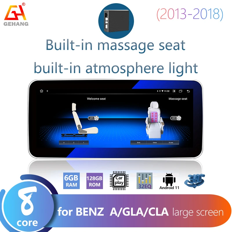 GEHANG 8-ядерный Android 11 автомобильный радиоприемник для Mercedes Benz A W176 класс gps