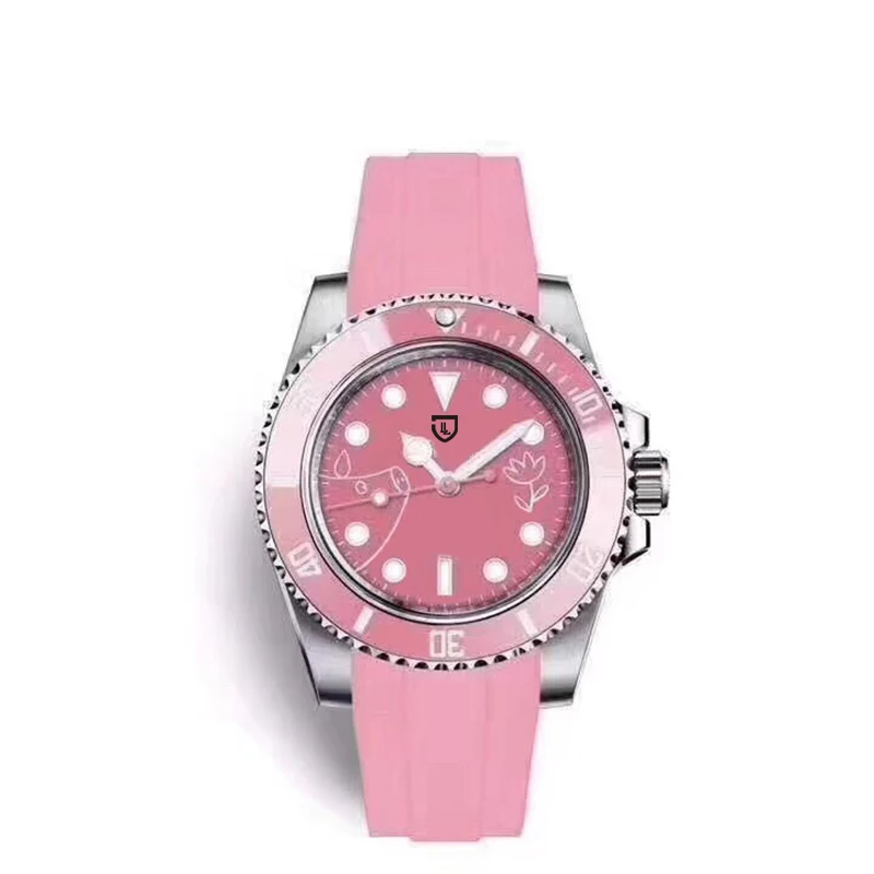

Custom luxury brand high quality men automatic mechanical watch sapphire glass swimming watch rox noob watch Rolexable AR red
